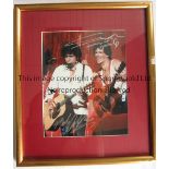 BOB DYLAN / KEITH RICHARDS / AUTOGRAPHS A 10" X 8" framed and glazed colour picture of both
