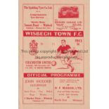 WISBECH TOWN V COLCHESTER UNITED 1957 Programme for the FA Cup tie at Wisbech 16/11/1957. Good