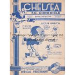 CHELSEA / WEST HAM Programme at Stamford Bridge 27/4/1940. No writing. Football League South. Fair