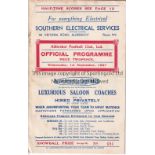 ALDERSHOT Home programme v Reading Division Three 1/9/1937. Light foxing. No writing. Generally