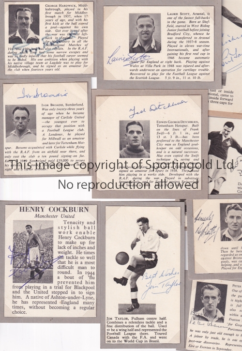 FOOTBALL AUTOGRAPHS 1940'S & 1950'S Ten signed small photo with pen pictures by George Hardwick,