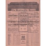 READING Home gatefold programme v Brentford 8/4/1933. No writing. Generally good