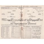 ARSENAL V CHELSEA 1935 Programme for the League match at Arsenal 6/4/1935, small writing on line-