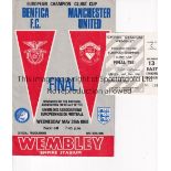 MAN UNITED Programme and ticket from the Manchester United v Benfica European Cup Final at Wembley
