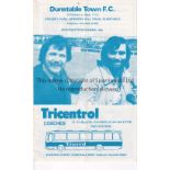 GEORGE BEST Programme for Dunstable Town v Luton Town 29/10/1975. Best played for Dunstable. Very