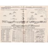 ARSENAL V WOLVERHAMPTON WANDERERS 1934 Programme for the League match at Arsenal 24/3/1934, small