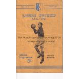 LEEDS UNITED Home programme v. Chesterfield 19/11/1949, folded and very slightly worn. Fair to