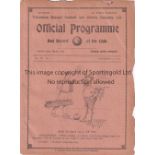 TOTTENHAM HOTSPUR V FULHAM 1910 Programme for the Reserves team South Eastern League match at