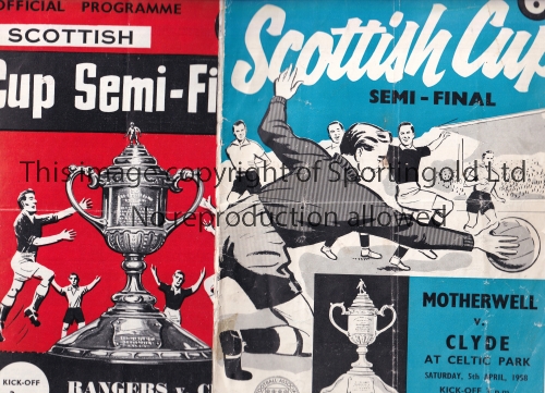 SCOTTISH CUP SEMI FINALS Forty six Scottish Cup Semi Final programmes 1958-1988 almost all 1950's,
