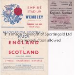 ENGLAND / SCOTLAND Programme and ticket for the England v Scotland Charities match at Wembley 19/2/