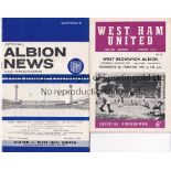 LEAGUE CUP SEMI FINAL Programmes for both legs of the League Cup Semi Finals West Ham United v