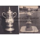 FOOTBALL TROPHIES Two black & white Press photographs of trophies: 9" X 6" F.A. Cup and 8" X 6"