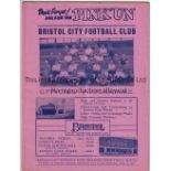 BRISTOL CITY V NORTHAMPTON TOWN 1937-38 Twenty eight page programme in very good condition. Played