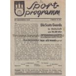 FOOTBALL IN GERMANY 1946 Single sheet Sport-Programm issue which includes Scots Guards v S.C.
