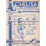 CHELSEA / ARSENAL Programme at Stamford Bridge 17/4/1940. Football League South. Not ex Bound