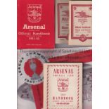 ARSENAL Handbooks for 1947/8, 1948/9, 1949/50 and 1951/2 with tape on the spine plus the 1947/8