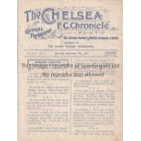 CHELSEA V FULHAM 1918 Programme for the First Team London Combination match at Chelsea 14/9/1918.