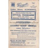 ALDERSHOT Home 4 Page programme v Clapton Orient friendly match 23/9/1931. Some foxing. No