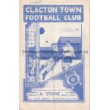 TOTTENHAM HOTSPUR Programme for the away Eastern Counties League match v Clacton Town 28/1/1956 team