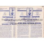 TOTTENHAM HOTPSUR Eighteen home programmes for Double season 1960/1 of various condition,