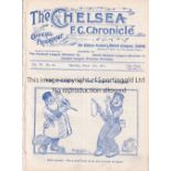 CHELSEA Home programme v Swindon Town FA Cup 4th Round 11/3/1911 . Ex Bound Volume. No writing. Good