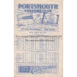 PORTSMOUTH / SOUTHAMPTON 4 Page programmes Portsmouth Reserves v Southampton Reserves 16/3/1946 at