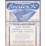 EVERTON v SUNDERLAND Everton home programme, 22nd of January 1938, FA Cup 4th Round. Sunderland