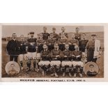 WOOLWICH ARSENAL Original black and white team group postcard for 1908/9 season. Good