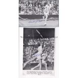 LOUISE BROUGH CLAPP / TENNIS / AUTOGRAPH Two signed black & white pictures of the 6 times American