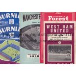 BURNLEY 1962/3 Thirty three domestic programmes, 18 homes and 15 aways. Generally good