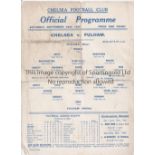 CHELSEA V FULHAM 1942 Single sheet programme for the F.L. South match at Chelsea 26/9/1942.