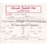 ARBROATH / EAST FIFE Single sheet programme (emergency issue) for the Scottish League Cup Qualifying