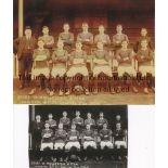 HEART OF MIDLOTHIAN Two black & white team group pictures: 8" X 6" and 5" X 3" for 1910/11. Good