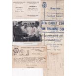 WARTIME FOOTBALL Includes 2 programmes: At QPR, Sea Cadet Corps (London Area) v Air Training Corps