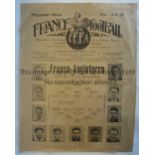 FRANCE V ENGLAND 1925 Large single sheet official programme for the International at the Stade