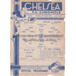 CHELSEA / ARSENAL Single sheet programme at Stamford Bridge 14/4/1941. Football League South. Low