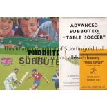 SUBUTEO A collection of Subbuteo books and leaflets. A small hard backed book " Flick to Kick"