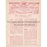 ARSENAL Home Reserve Team programme v Fulham 11/4/1925 unusual with red print. Ex-binder.