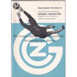 MANCHESTER UNITED Programme from the away friendly in Zurich against Grasshoppers 1/6/1971. Score,