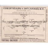 CORINTHIANS V THIRD LANARK 1889 Small card programme for the match at the Kennington Oval 23/3/1889.