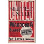 SHEFFIELD UNITED V BOLTON WANDERERS 1947 Programme for the League match in Sheffield 7/4/1947,