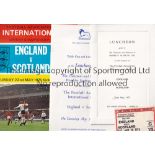 ENGLAND V SCOTLAND 1971, 1973 & 1975 1971 Programme and Wembley Luncheon Menu and Table Plan, 1973