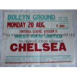 WEST HAM UNITED A 20" X 15" official home match poster v. Chelsea 20/8/1979. Good