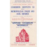 WARTIME FOOTBALL AT WEMBLEY 1944 Programme for Combined Services v Met. Police and Defence 10/5/