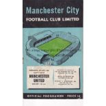 1956 CHARITY SHIELD Programme for Manchester City home v. Manchester United 24/10/1956, staples