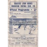 BRADFORD PARK AVENUE v BARNSLEY Bradford PA home programme, 24th of April 1948. Rusty staples
