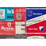 ARSENAL / RANGERS Five programmes covering matches including Arsenal and Glasgow Rangers, 4 at