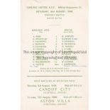 CARLISLE - CELTIC 69 Carlisle United matchcard programme v Celtic 2/8/69, strong Celtic side with