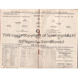 ARSENAL V BIRMINGHAM 1934 Programme for the League match at Arsenal 29/9/1934, vertical fold. Fair