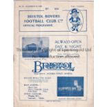 BRISTOL ROVERS Home programme v Southport 12/12/1936. 2nd Round FA Cup match. Horizontal and